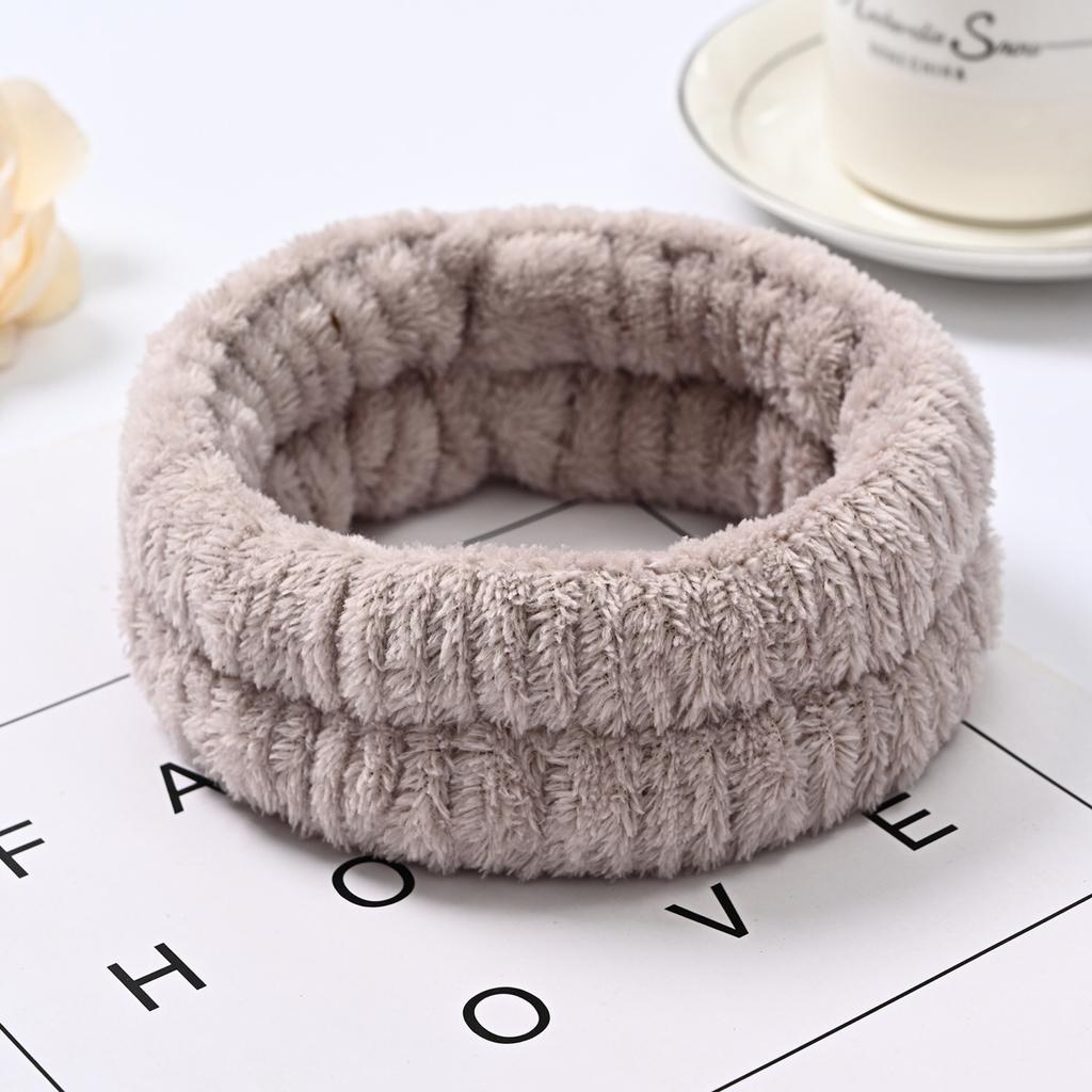 Women's Flannel Spa Headband & Wristband Set, Absorbent Wrist Bands for Face Wash