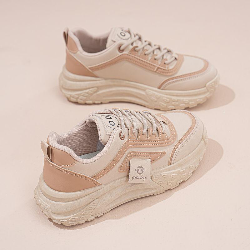 ins Korean version of platform dad shoes 2025 spring new street shot student running sports shoes heightening casual white shoes
