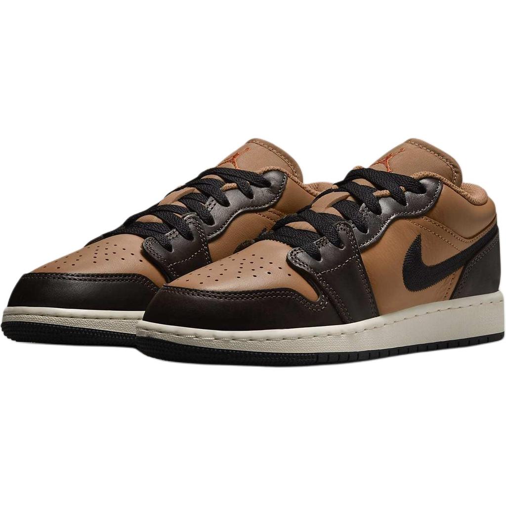 Zapatillas Air Jordan 1 Low SE GS Flax Baroque Brown para Niños Vintage-Coral Negro HQ3604-201