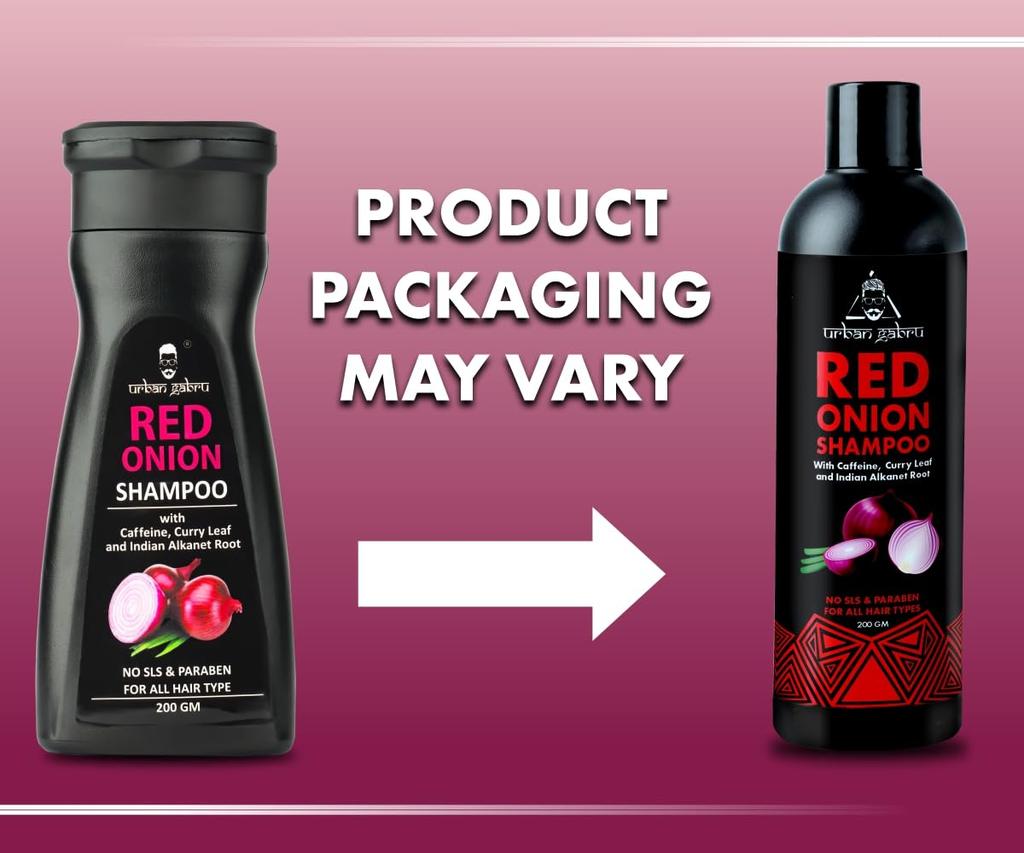 UrbanGabru Red Onion Shampoo 200gm Pack of 1 for Hair Strengthening and Hair Fall Control