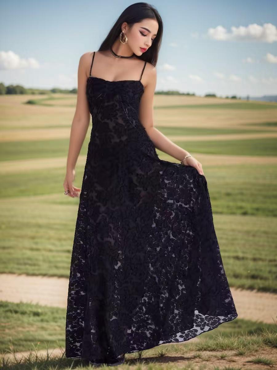 

New Summer Women s Fashion Off-the-Shoulder One-Shoulder Sexy Gown Strap XL чёрный