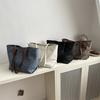 2024 New Retro Fashion Underarm Large Capacity Bag Women's Trendy Commuting Tote Bag Color Block Stitching Shoulder Bag