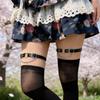 Women's Punk Heart Garter - Faux Leather Thigh Ring with Metal Heart Detail, Adjustable Leg Strap for Gothic Fashion and Cosplay