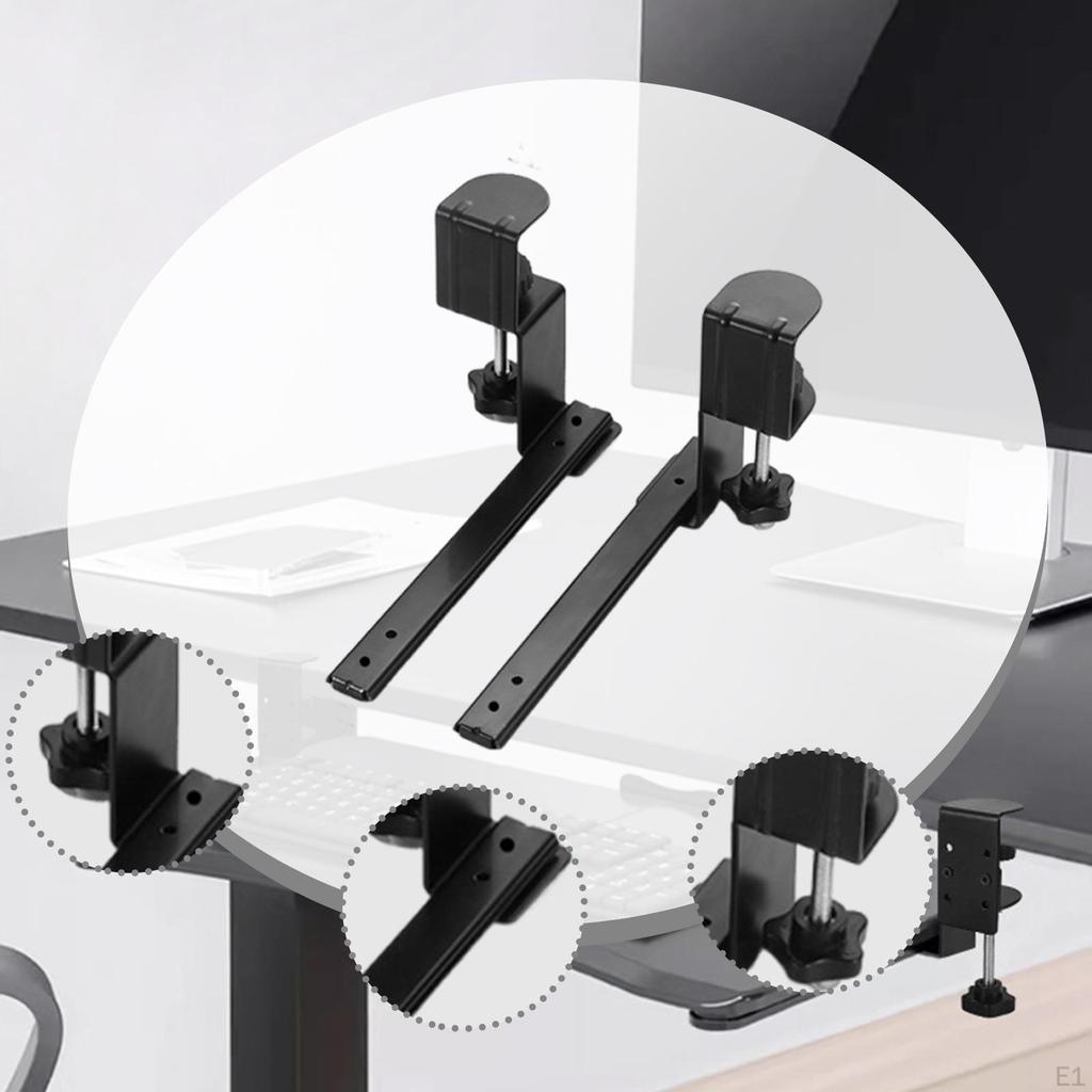 2Pcs under Desk Keyboard Tray Slide Side Mount Cabinet Table Easy Installation Sturdy