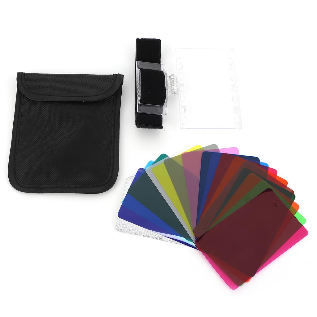 18pcs Camera Gel Filter Kit Transparency Color Film Plastic Sheets Color Correction Filter for Lighting