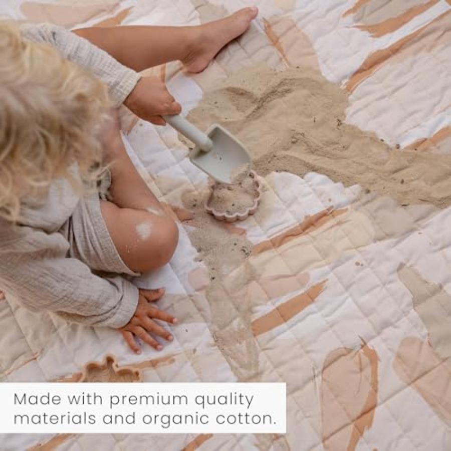 Toddlekind Pretty Practical Mat 100 Organic Cotton 47 X 47 Reversible Portable Travel Indoor Outdoor for Babies Toddlers Peache