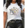 Pink Leopard Print with Butterfly Floral Pattern, Vibrant and Wild Design. Machine-washable Printed Top with a Comfortable Casual Round Neckline