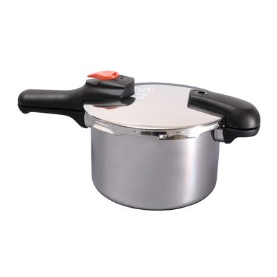 Pearl Metal Einhand-Schnellkochtopf, IH-kompatibel, Edelstahl, Druckumschaltbar, Rezept inklusive, Saving Cook, 5,5 l, H-5437