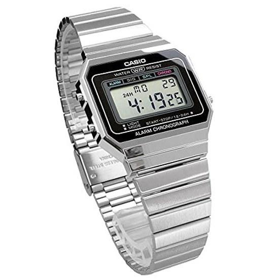 CASIO Digital Wristwatch Vintage Series A700W-1A Unisex Silver Overseas Model