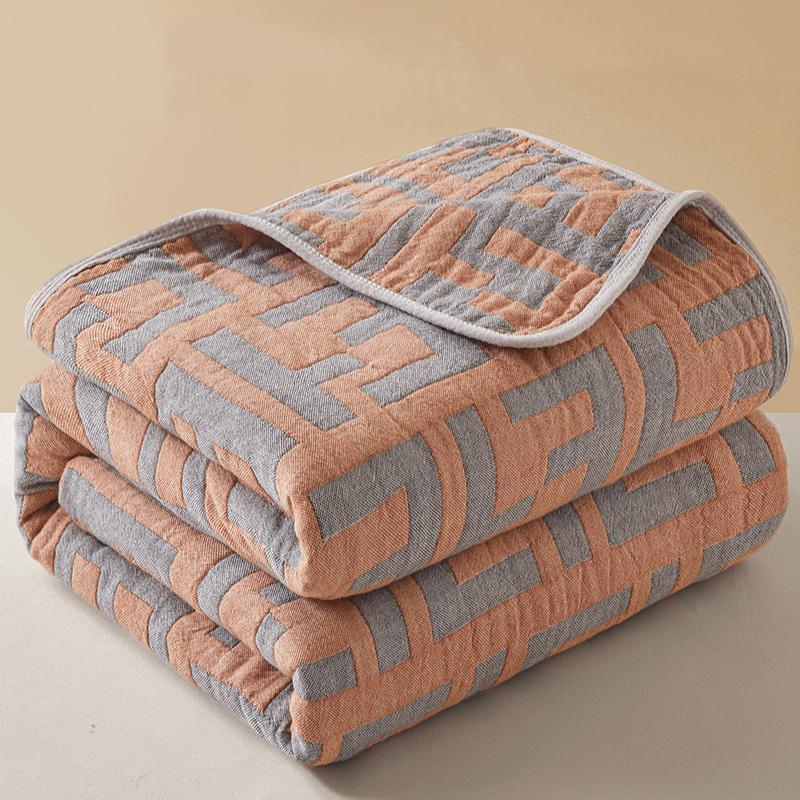 WOSTAR Summer 6 Layer Pure Cotton Muslin Towel Quilt Thin Throw Blanket Cool Bedspread Air-conditioning Cozy Comforter 150x200cm
