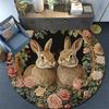 Rabbits Round Area Rug,Carpet Rug for Living Room Bedroom Sofa Playroom Decor,Non-slip Floor Mat