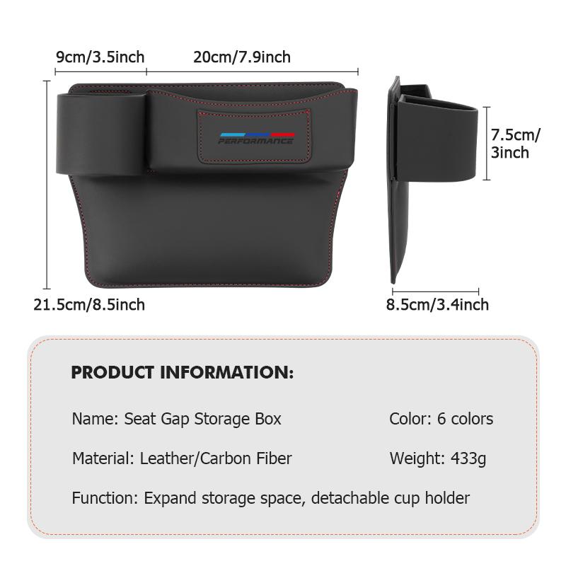 EYAG3 For BMW Removable Car Seat Side Gap Filler Storage Box Auto Accessories E91 E92 E93 E60 F10 F30 E39 E36 E87 X3 X5 E70 E46 E90