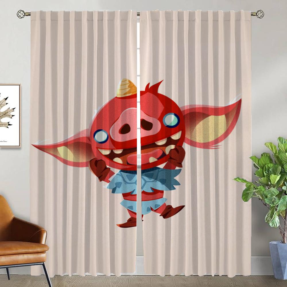 Z-zeldaes Blackout Curtain for Room 2 Panel Modern Living Room Curtains Halloween Decoration Shades Home Interior Curtains Child