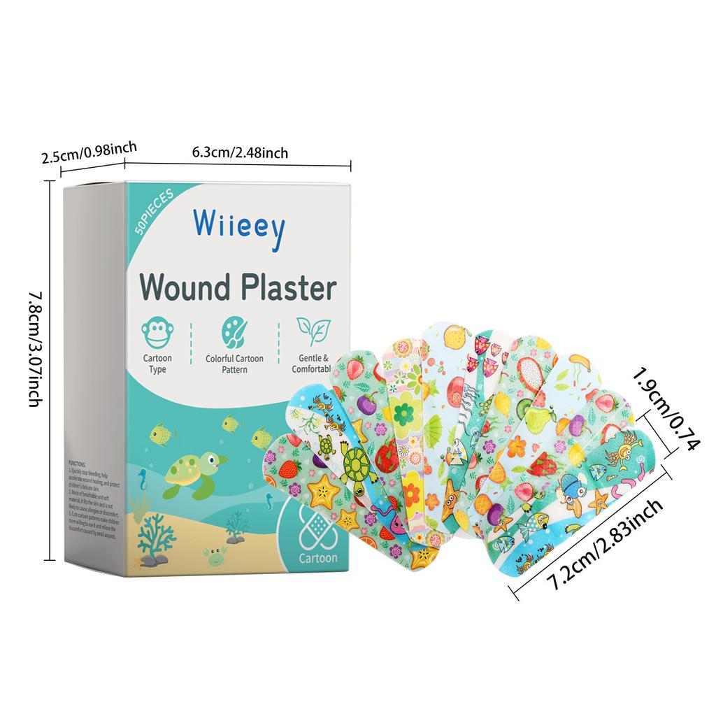50Pcs/Box Cartoon Pattern Band Aid Hemostasis Adhesive Waterproof Bandages First Emergency Kit Wound Plaster Patches For Kids