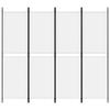 350214 vidaXL Cloison de séparation 4 panneaux Blanc 200x180 cm Tissu