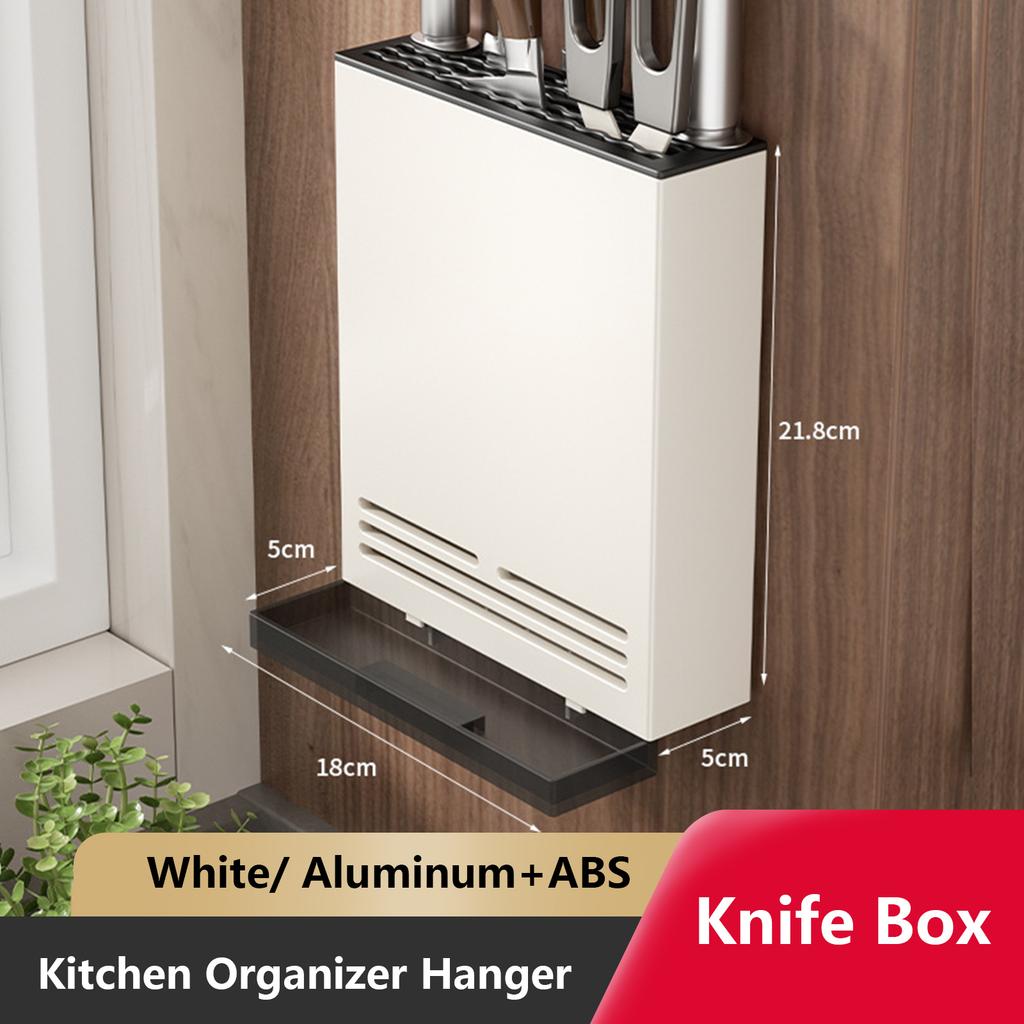 Kitchen Storage Knives Holder Wall Mounted Organizer Spoon and Chopsticks Rest Hanging Organizers Aluminium