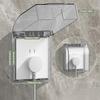 Wall Mounted 86 Type Waterproof Socket Box with Self Adhesive Splash Proof Cover for Bathroom Electrical Outlet