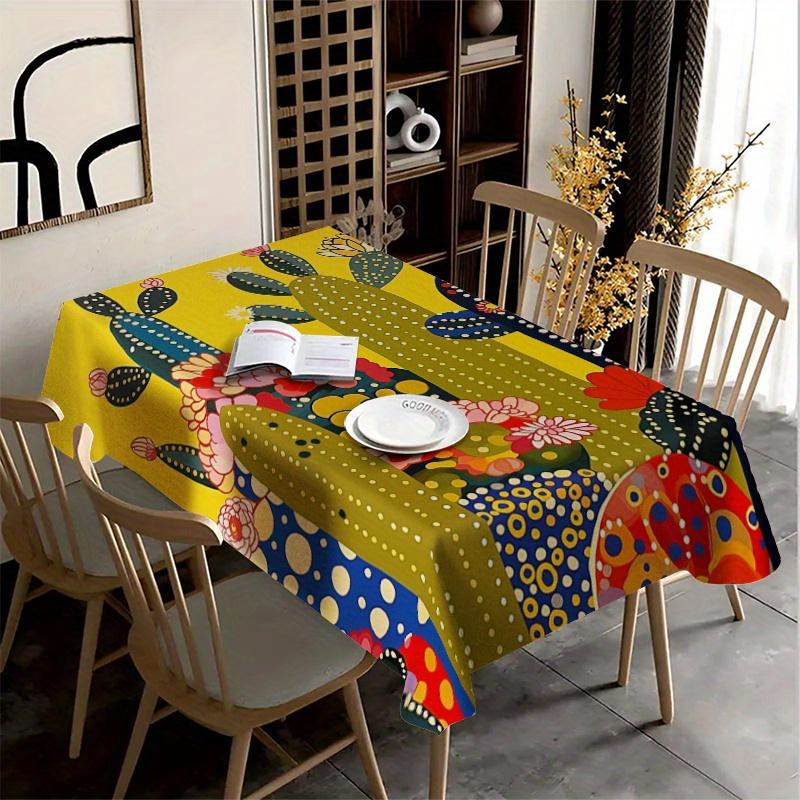 Mexican Folklore Rectangle Table Cloth for Table Decor Kitchen Dining Waterproof Reusable Tablecloth for Tables Indoor Outdoor