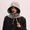 Hood Knitted Neckerchief Thickened Pullover Cap Soft Winter Balaclavas Cap  Women