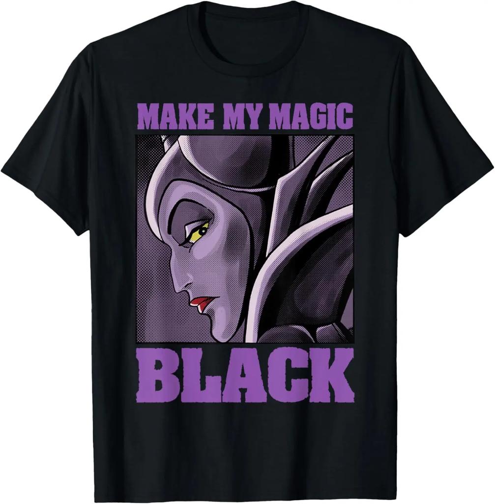 Hot Fashion Villains Maleficent Make My Magic Black Portrait T-Shirt S-4XL Four Seasons Gift Unisex