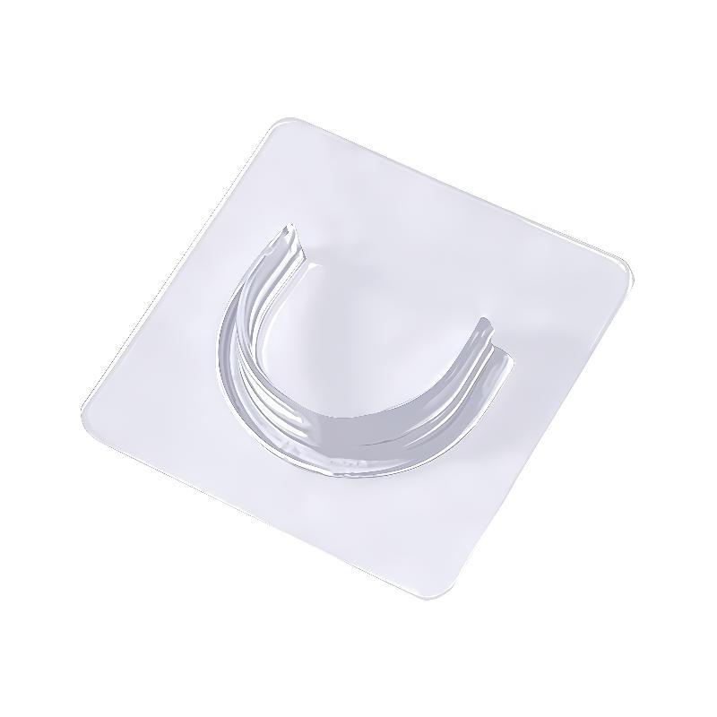 4 Pcs Transparent Adhesive Curtain Rod Brackets No Drilling Strong Load Bearing For Bathroom Bedroom Home Use
