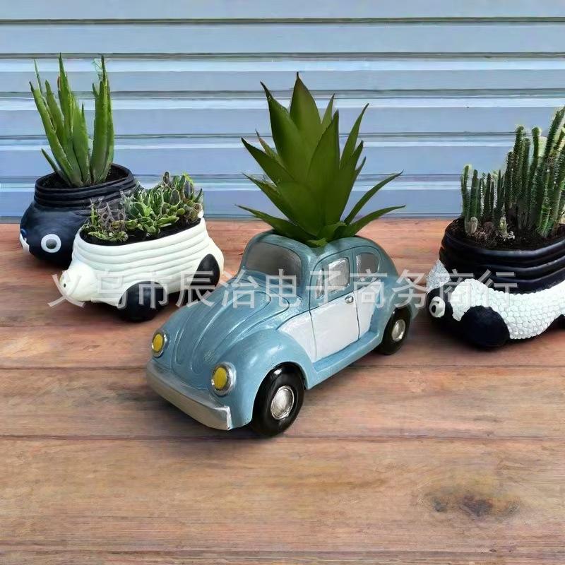 Kreativní retro květináč ve tvaru auta pryskyřičná květináčová dekorace je vhodná pro dekoraci nádvoří domu balkonu zahradničení