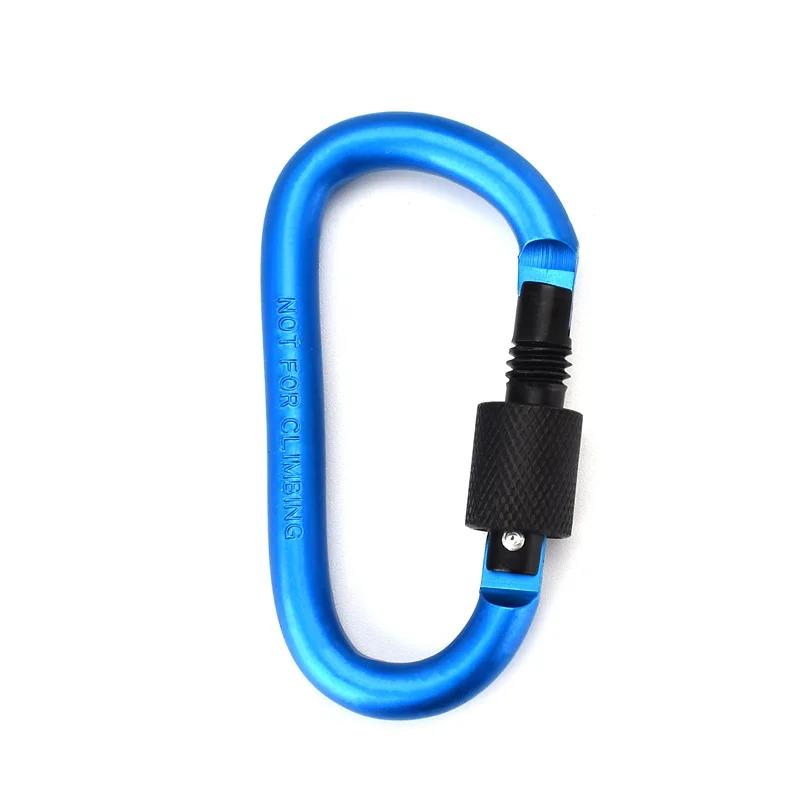 Type D Carabiner With Lock Professional Climbing Carabiner D Shape Mountaineering Buckle Hook Safety Lock Outdoor Survival Gear