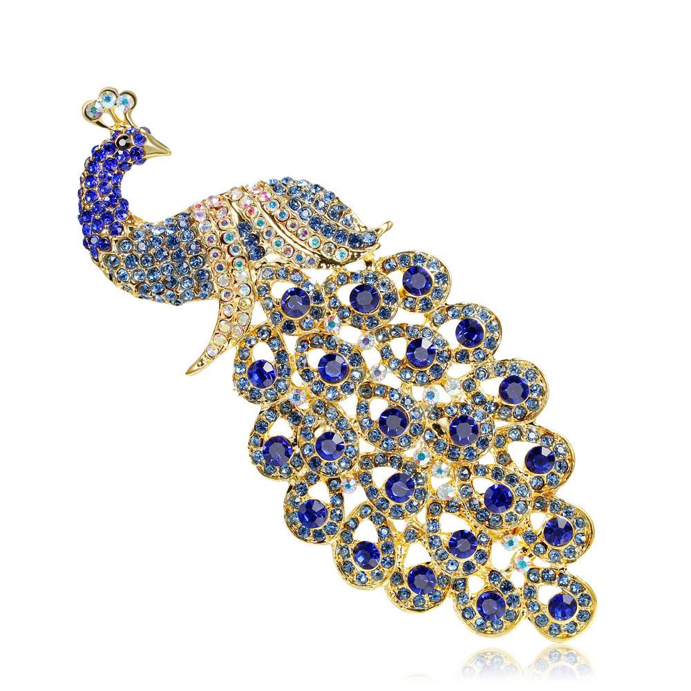 Animal Peacock Brooch Pin With Alloy Electroplating For Fashion Women