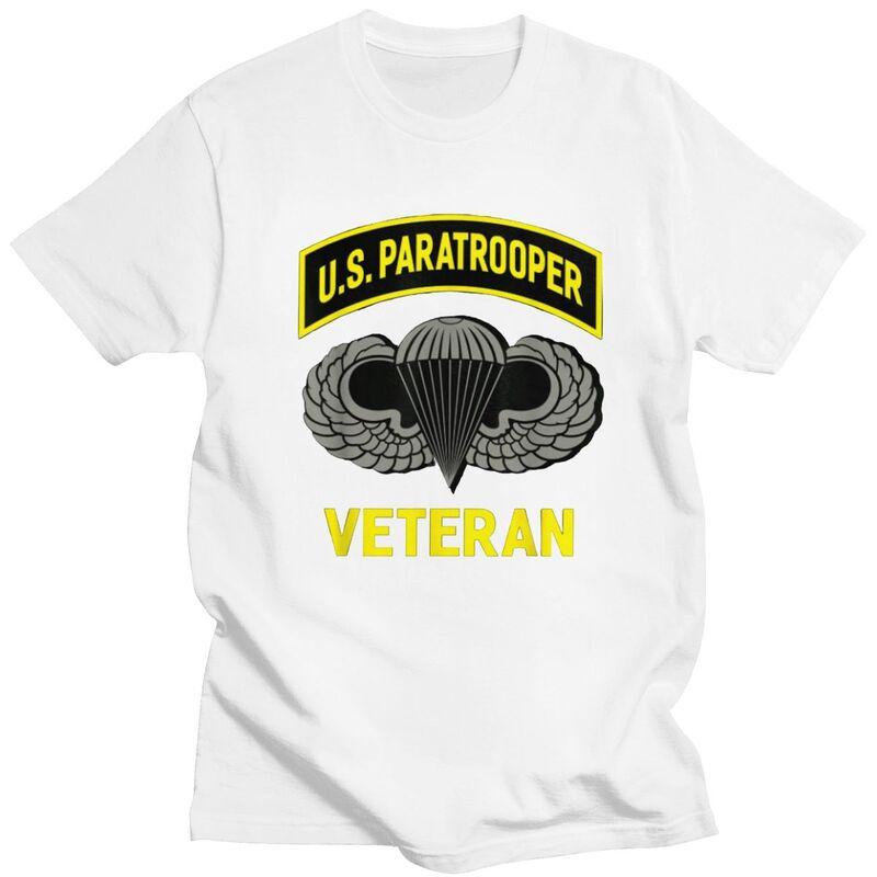 Custom Male US Paratrooper Army Veteran T Shirt Short Sleeves Cotton Tshirts Tshirt Leisure Tee Clothing