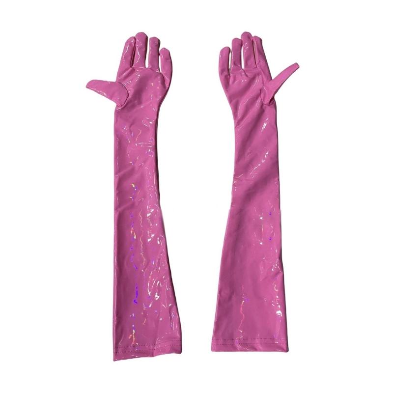 

Стильные длинные перчатки из искусственной кожи для женской вечеринки, перчатки для костюма ведьмы на Хэллоуин, для вечерних гала-концертов и маскарадов розы красного