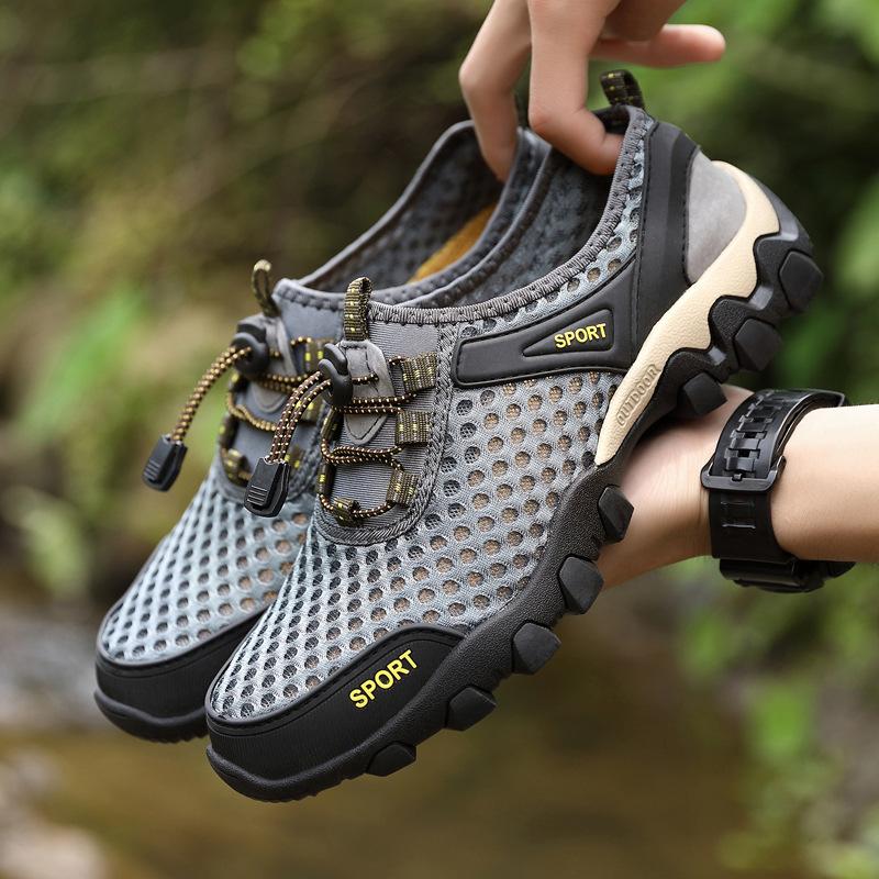 

Летняя спортивная обувь повседневная обувь дышащая сетка обувь для ходьбы по воде обувь для хайкинга мужская обувь для вождения универсальная обувь для бега прилив 44 серый