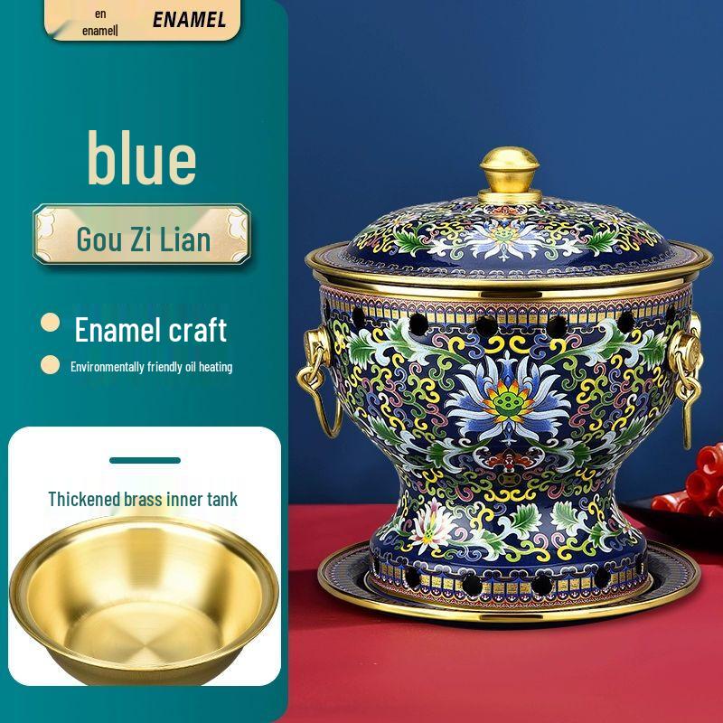 Утолщенный чистый медный эмалированный персональный алкогольный хот-пот