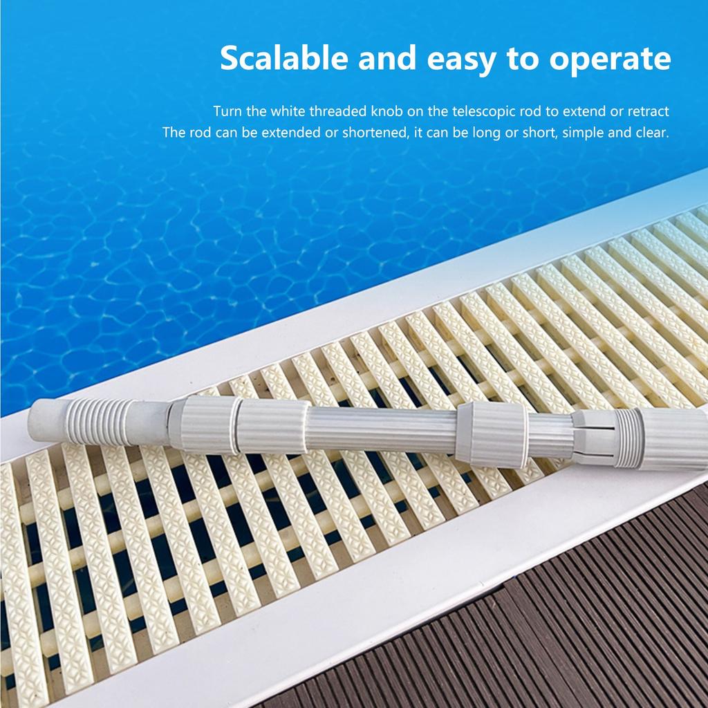 12ft Aluminum Telescopic Pool Pole, 2-Piece Adjustable Expandable Incremental Extensions