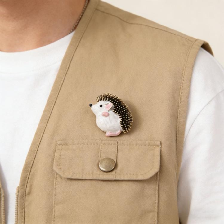 Delicate Drip Glaze Hedgehog Pin Elegant Jewelry Item For Clothing Accent Accessories Handmade Gift For Friend