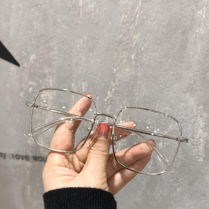 Big Size Square Myopia Glasses for Women  Anti Blue Light Computer Eyeglasses Metal Frame Prescription Eyewear 0~-6.0 Diopter