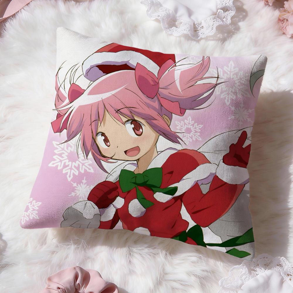 p-Puella Magi Madoka Magica Cushion Cover Premium Comfort Reversible Pillow Cove -Two in One Design for Any Room & Car Interior