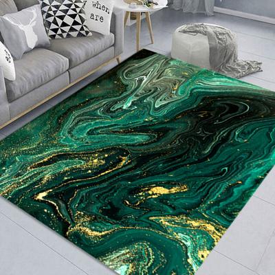 Alfombra de mármol verde esmeralda a la moda para sala de estar, dormitorio, baño, alfombra antideslizante, estera de Yoga, decoración del hogar y dormitorio, alfombra peluda para niños