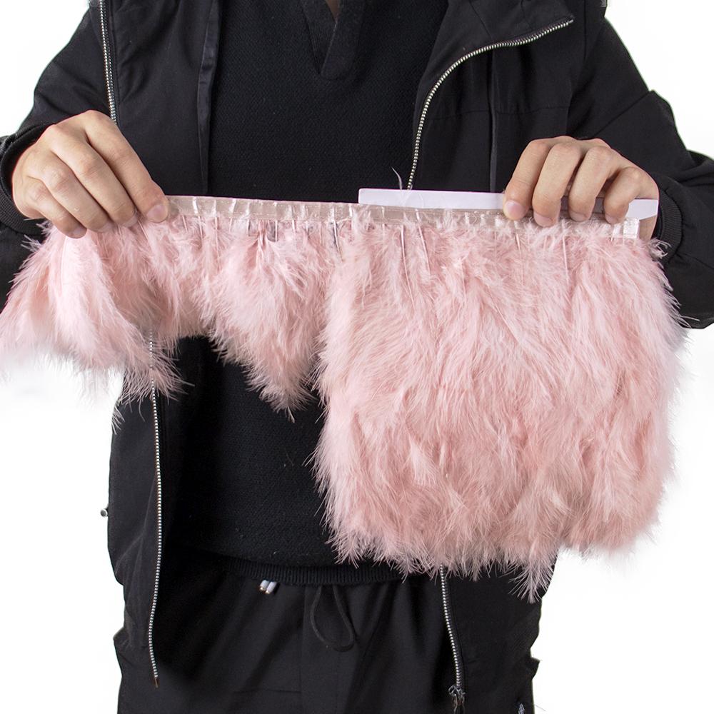 

1M Fluffy Turkey Marabou Feathers Ribbon Trim 10-15cm for Wedding Party Clothing Dress Decoration Accessories Sewing Plumes