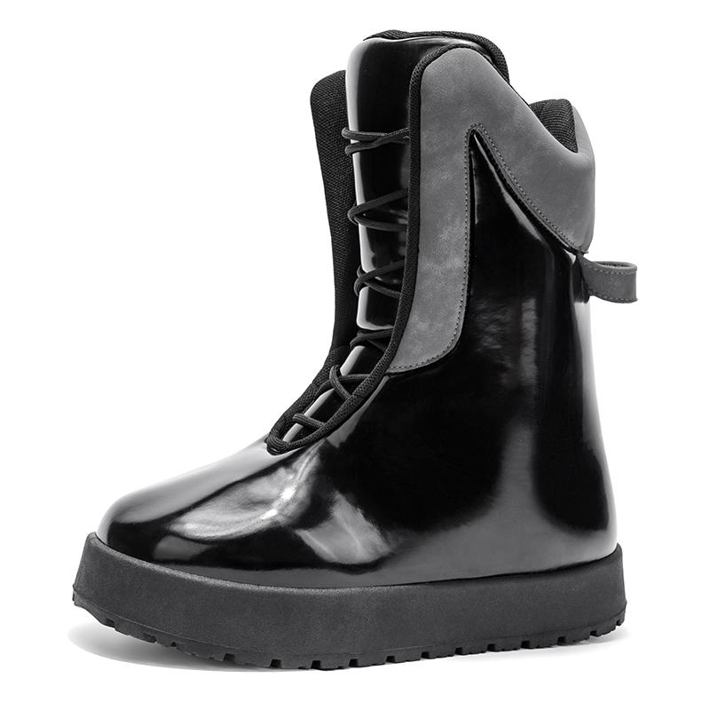 

Новые Зимние Шикарные Мужские Высокие Ботинки Мягкие Теплые Снежные Ботинки Защищающие от Холода Уличные Однотонные Нескользящие Повседневные Праздничный Подарок 39