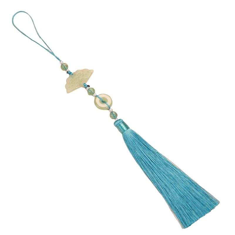 Easy Attach Tassels Pendant For Keys Bags Decoration Stylish Fan Design Keychain Ornament Polyester Accessory