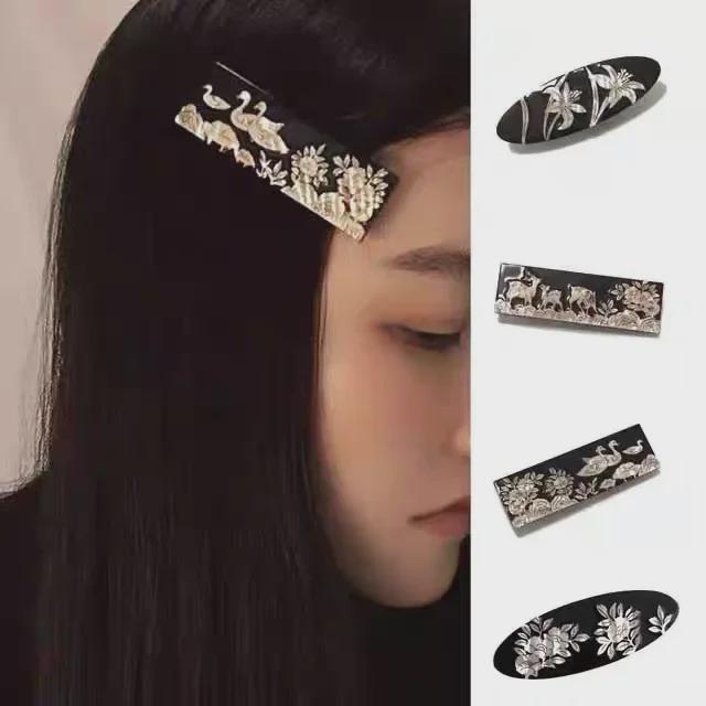 Elegant Vintage-Style Mother-of-Pearl Duckbill Hairpin Clip