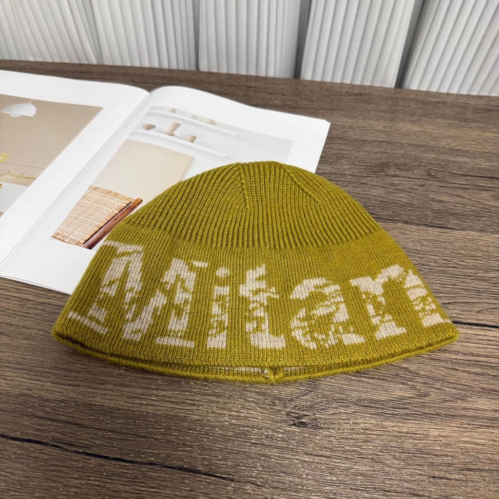 New alphabet wool hat women's autumn and winter versatile ear protection warm and cold-proof knitted pullover cold hat