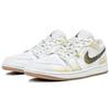 Jordan Air Jordan 1 Abrasion Resistant Low top Vintage Basketball Shoes Men's White Gold 553558-146(Team96-)