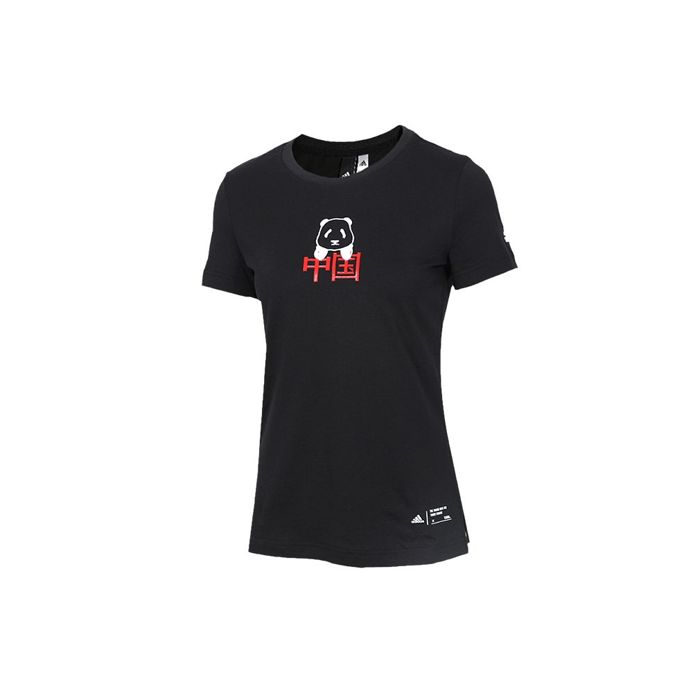 

Adidas Training Series Kc Tee Ls Cn Panda Print Sports Round Neck T Shirt Women Tops Black FK4407 S