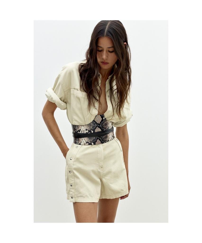 IROWOMEN Fayez Safari Button Shorts_Iopom25105Bex