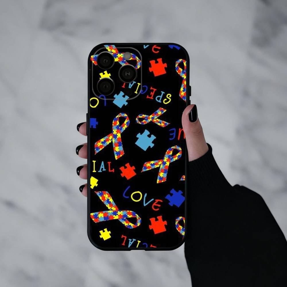 Puzzle Art Support Autism  Phone Case Silicone Soft For IPhone 17pro 16 15 14 13 12 11 X XR Plus Pro Max Plus