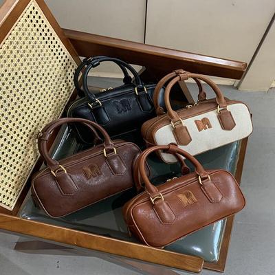 New Classic Women's Bowling Bag Designer Fashionable Casual Handbag Luxury Brand All Match Multifunctional Boston Bag
