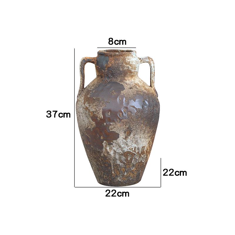 Retro Wabi-Sabi Zen Pottery Vase for Home and Hotel Decor