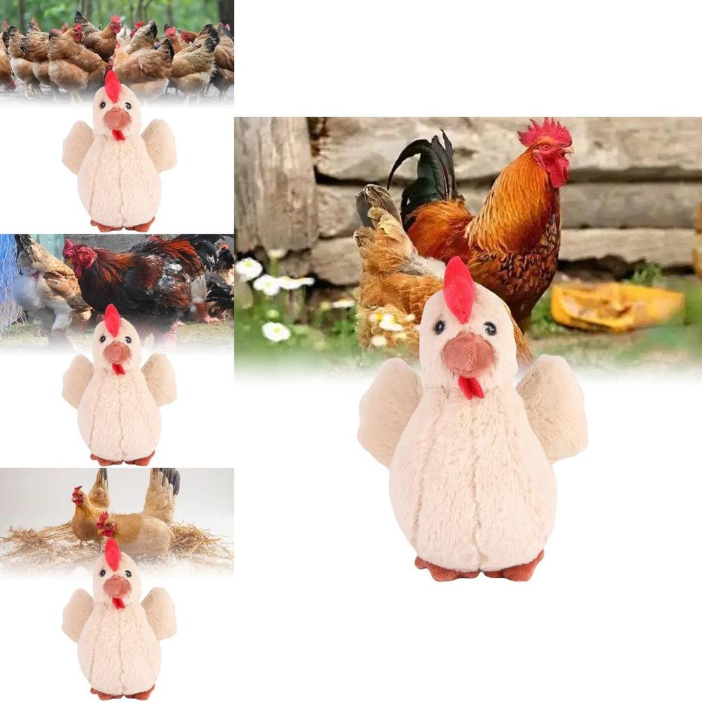 Adorable Brown Plush Chicken Toy Extremely Soft Cute Stuffed Animal For Kids