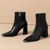 New Trend Women Ankle Boots Sexy Pointed Toe Heeled Shoes Chunky Fashion Pumps  Winter Woman High Heels Goth Chelsea Botas